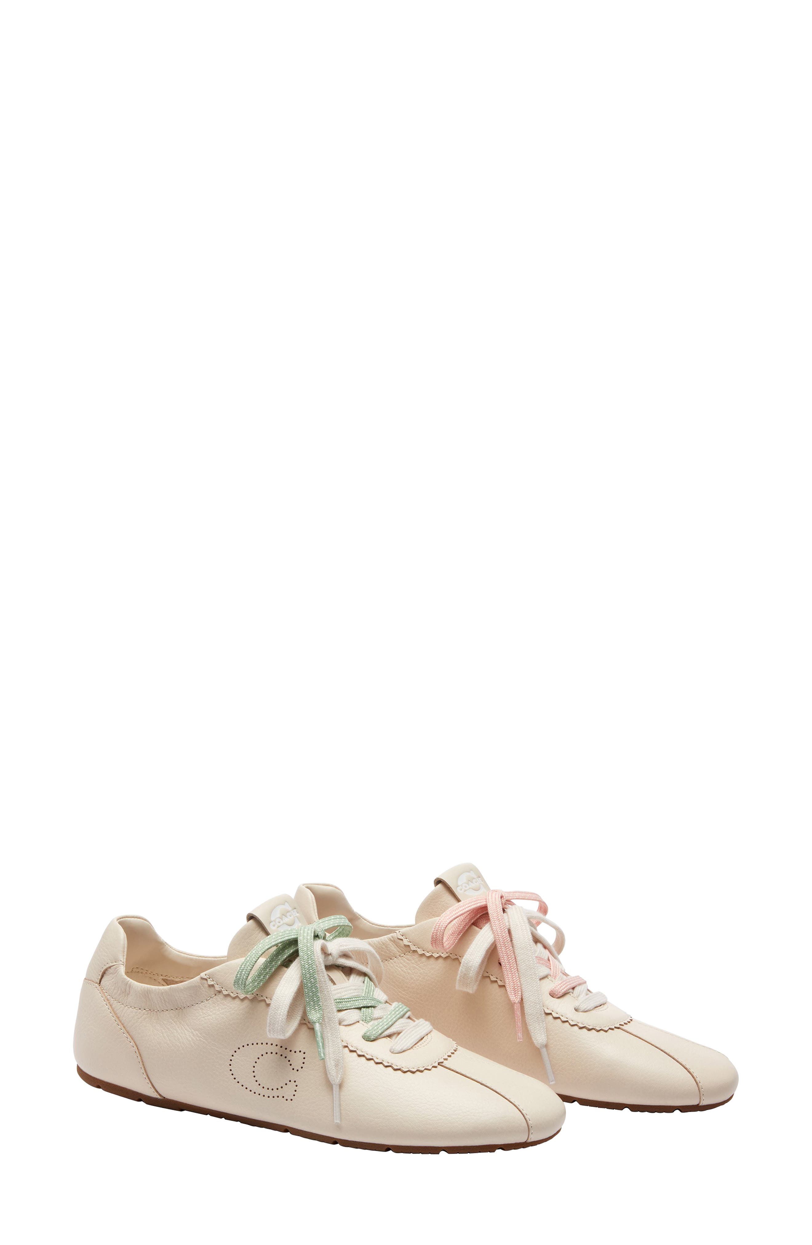 COACH Lace Up Sneaker, Alternate, color, Chalk