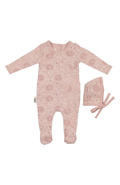 Soft Roses Footie & Hat Set (Baby)