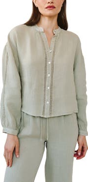 Bella Dahl Open Stitch Linen Top