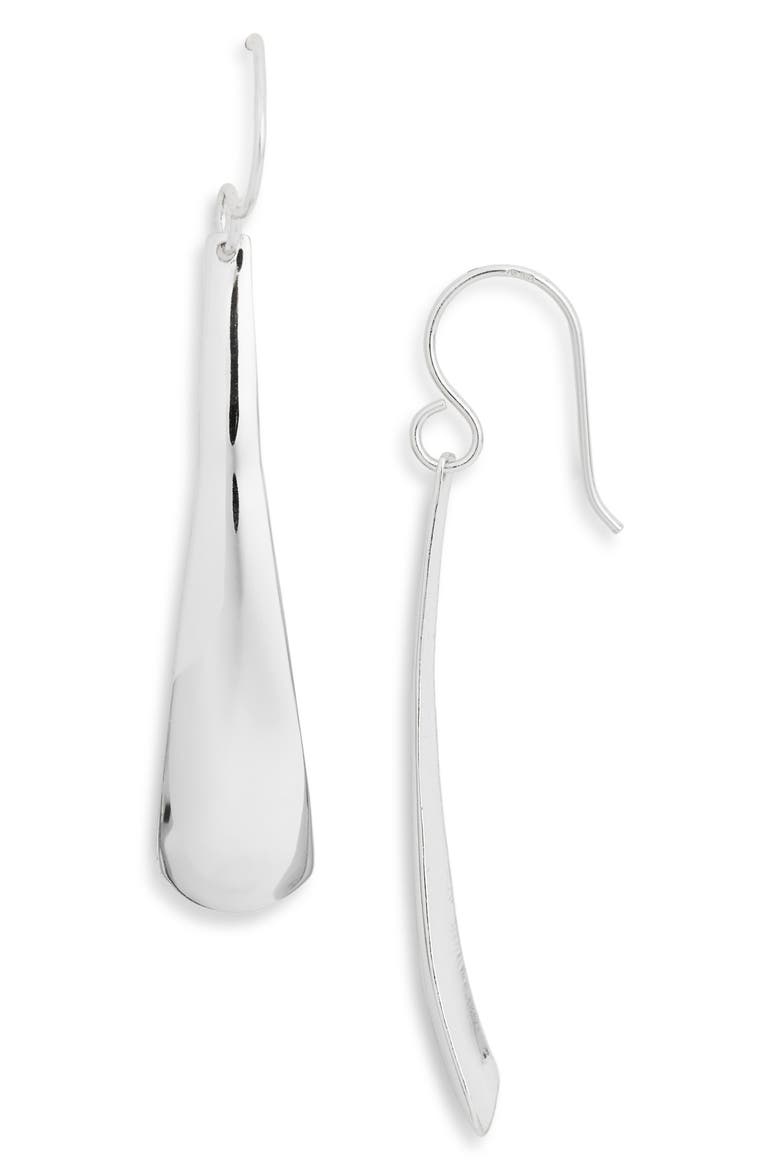 Long Scoop Drop Earrings, Main, color, SILVER