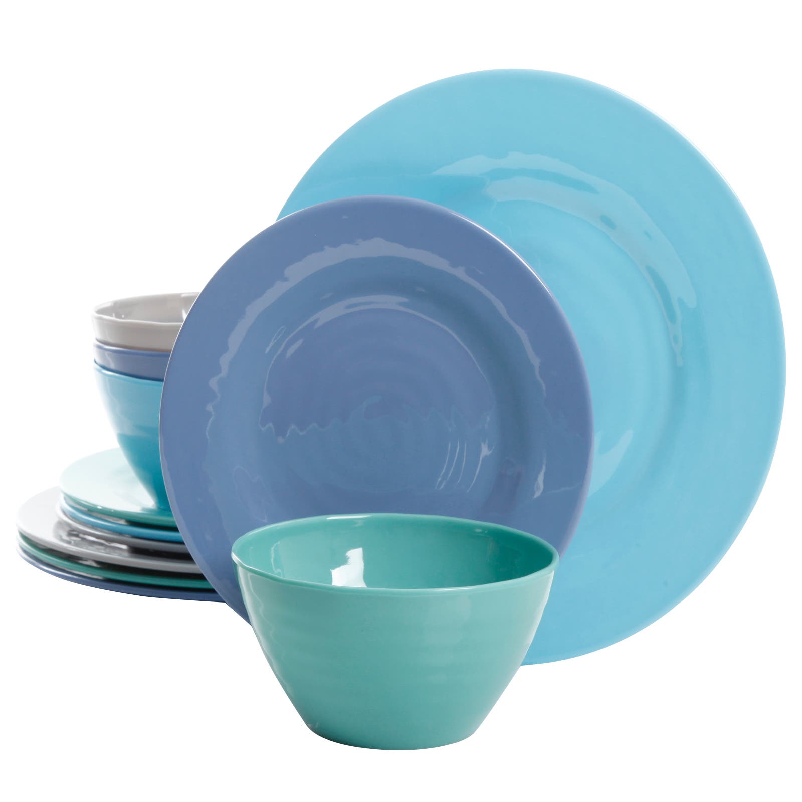 Gibson Home Brist 12 Piece Dinnerware Set In Blue