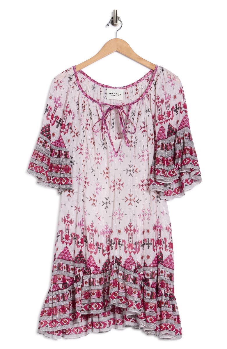 Isabel Marant Étoile Loane Printed Cotton Blend Shift Dress, Alternate, color, White