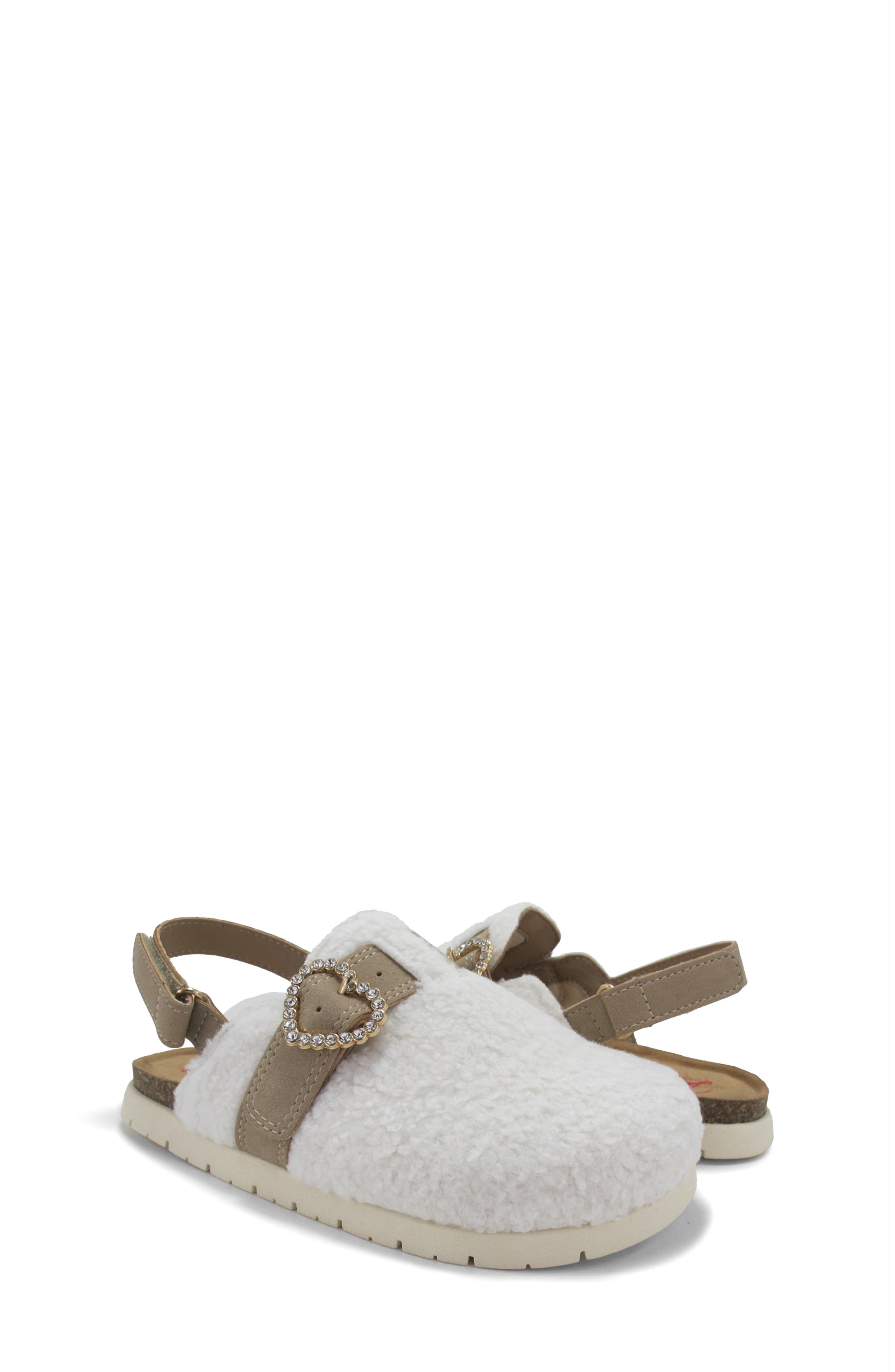 JELLYPOP Kids' Doan Faux Shearling Clog, Alternate, color, Beige