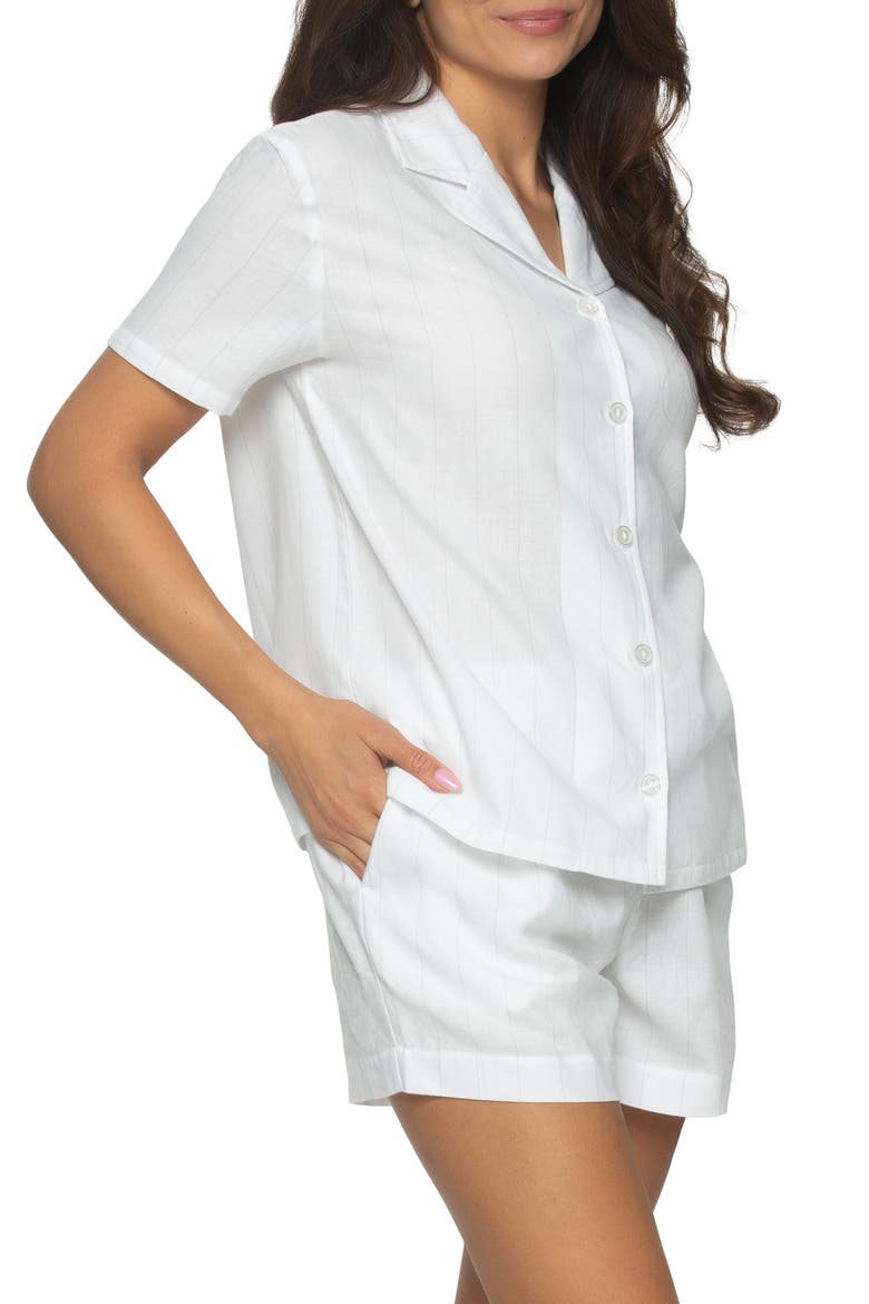 Mirielle Short Pajamas, Alternate, color, WHITE GREY STRIPE