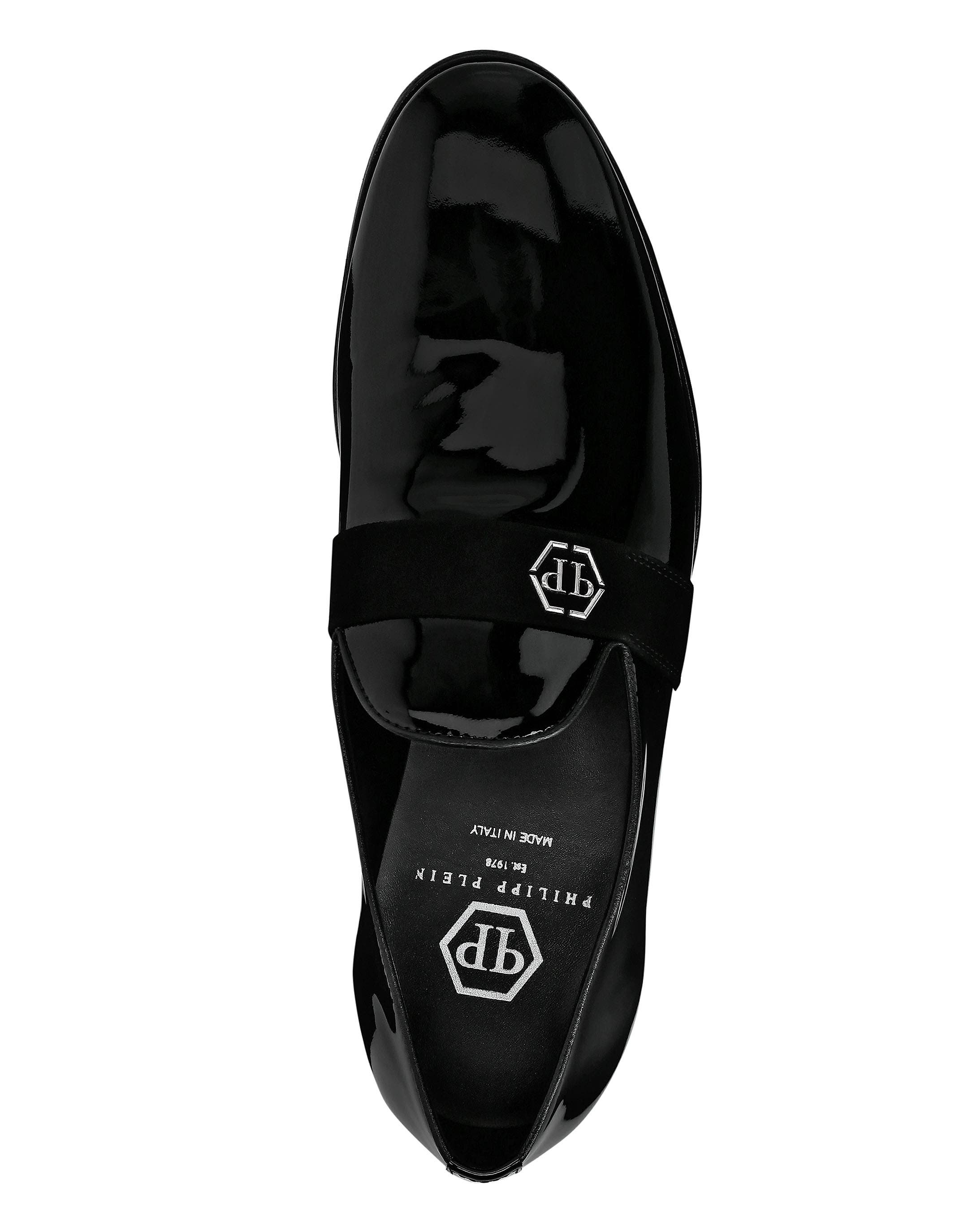 Patent Leather Loafers Hexagon Men, Alternate, color, black