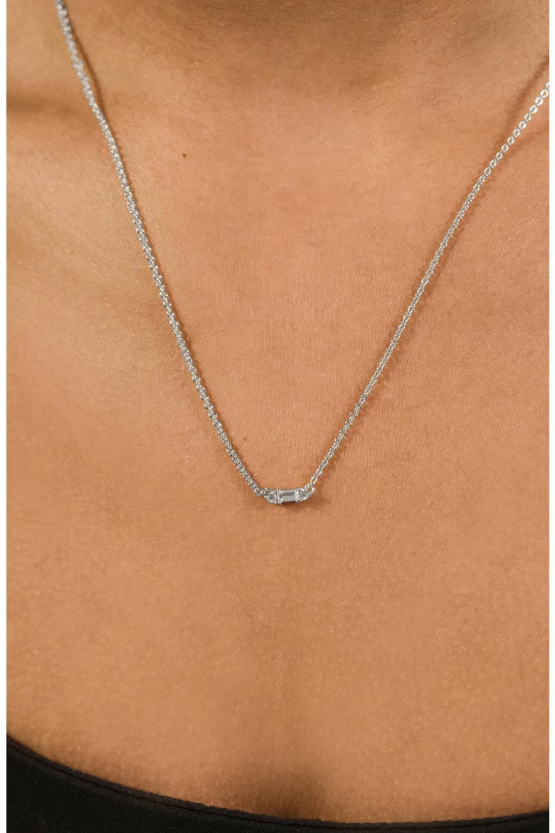 Amara Cubic Zirconia Pendant Necklace, Alternate, color, SILVER