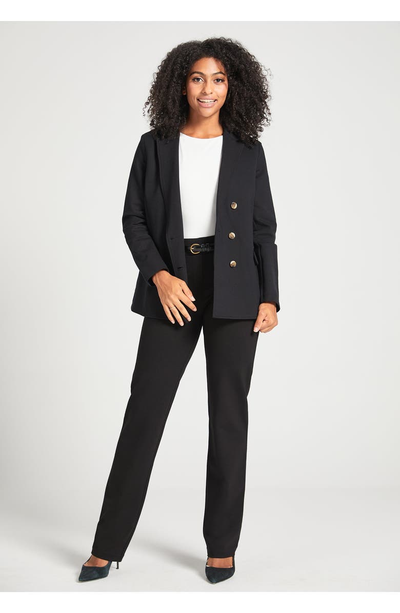 Betabrand Two Pocket DPYP Dress Pant Yoga Pants Straight Leg, Alternate, color, Black
