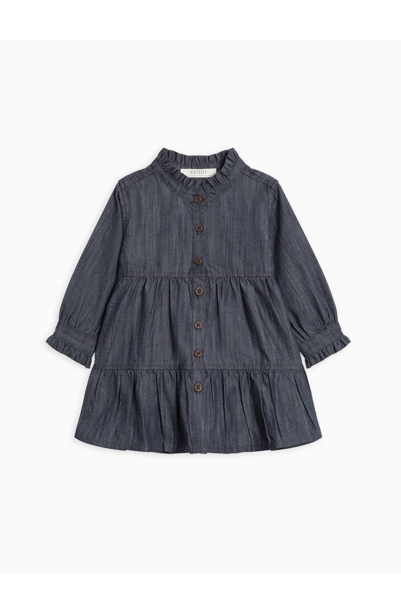 Kendi Tula Chambray Ruffle Shirt Dress, Alternate, color, Chambray