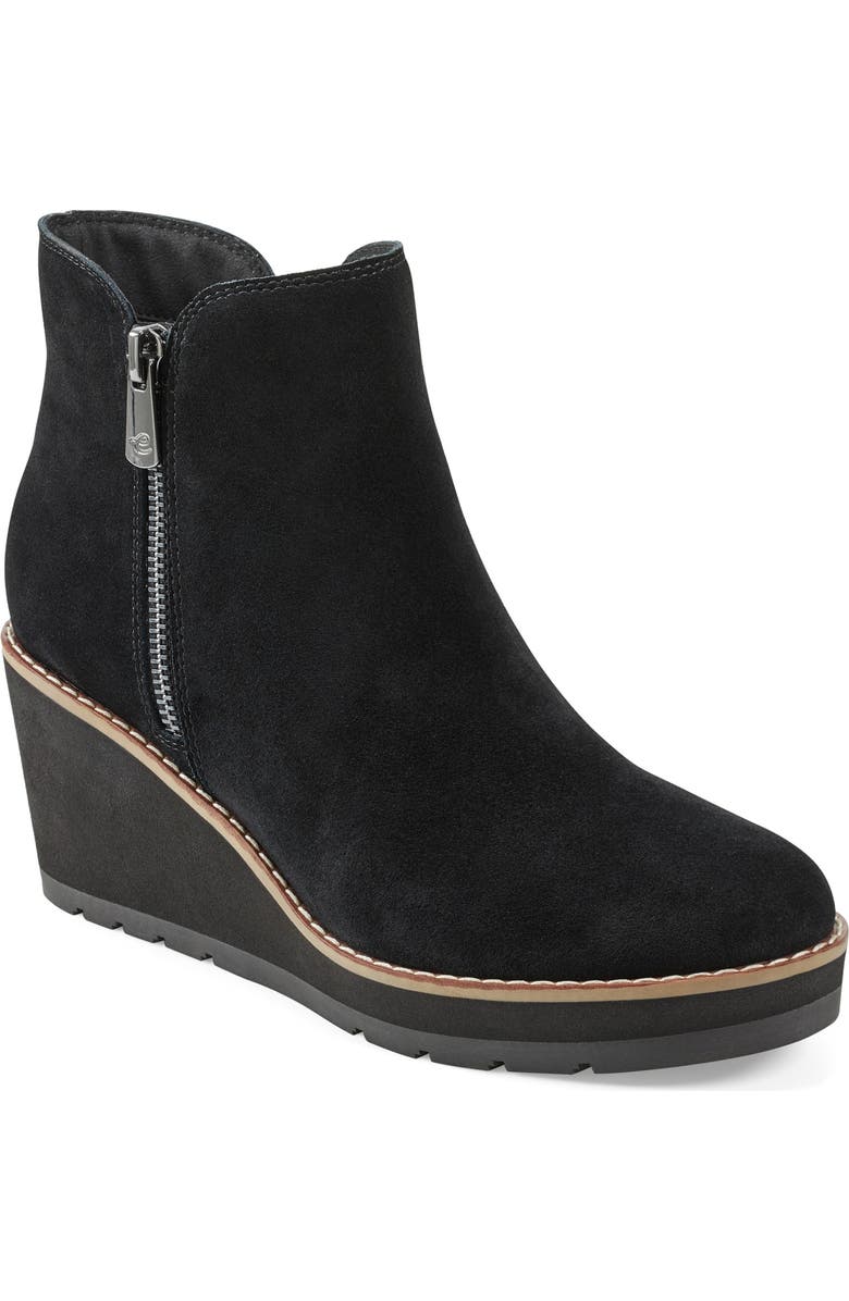 Easy Spirit Sejayda Wedge Heel Bootie, Main, color, Black