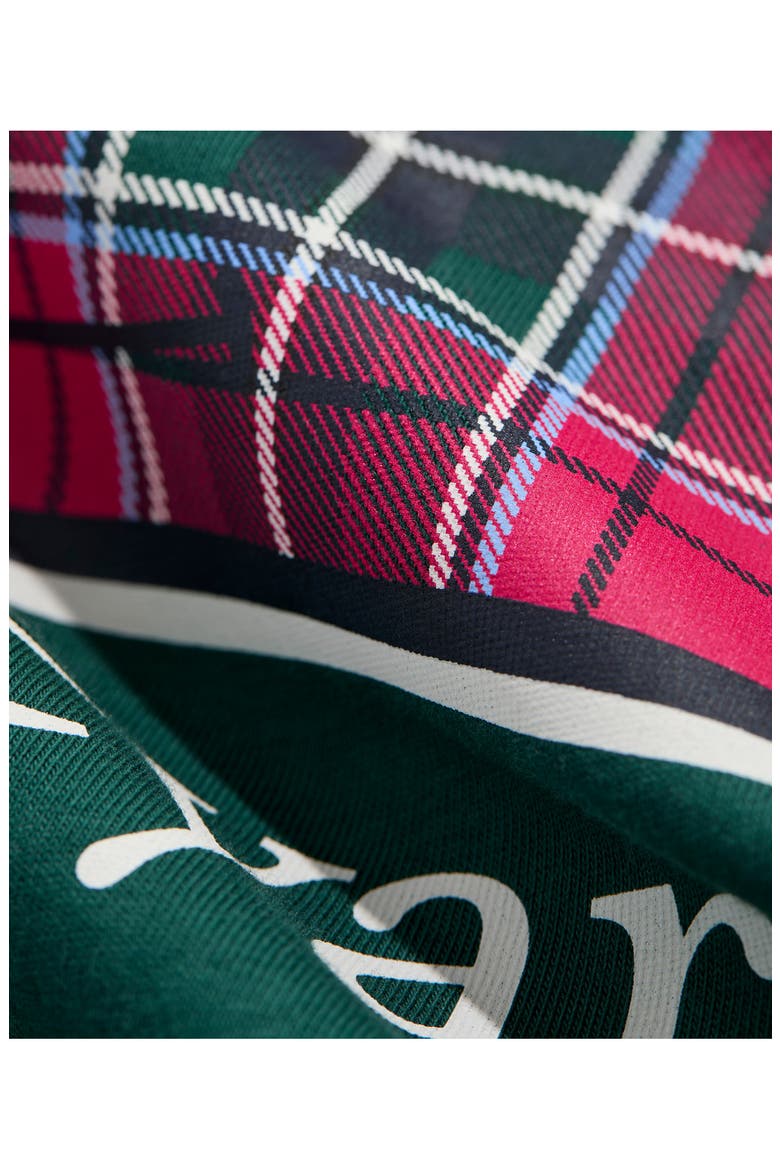 Plaid Holiday Whale Long Sleeve Graphic Tee, Alternate, color, CHARLESTON GREEN