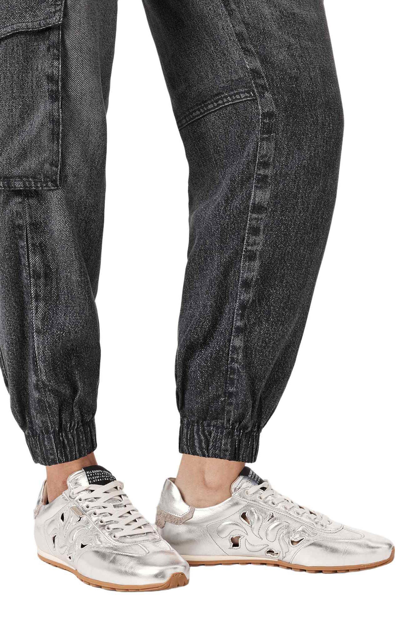 AllSaints Liam Western Sneaker, Alternate, color, Silver Shine