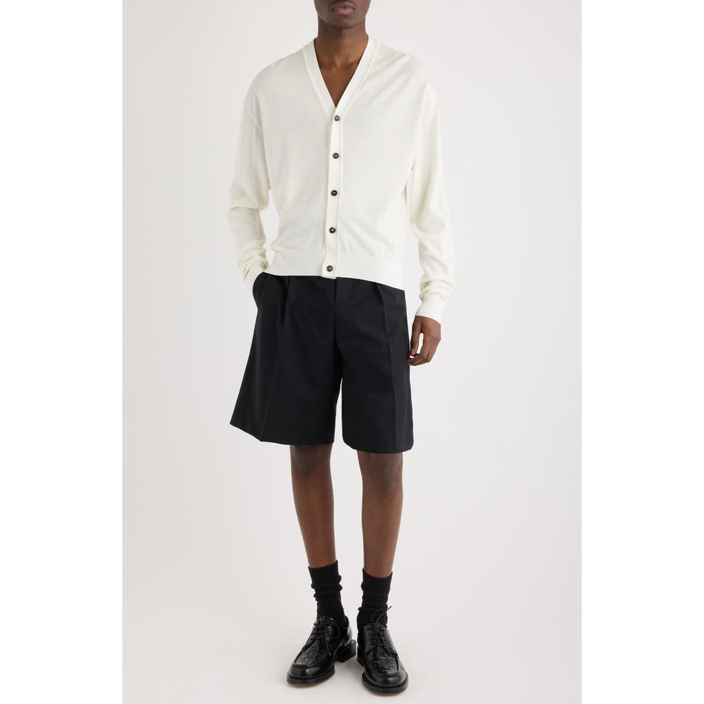Jacquemus Le Cardigan Brode Merino Wool Blend Cardigan In White