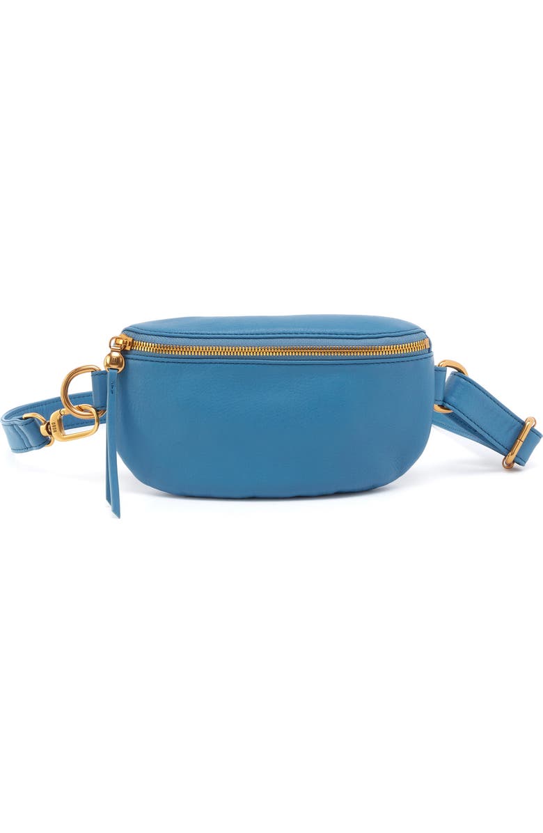 HOBO Fern Leather Belt Bag, Main, color, Dusty Blue