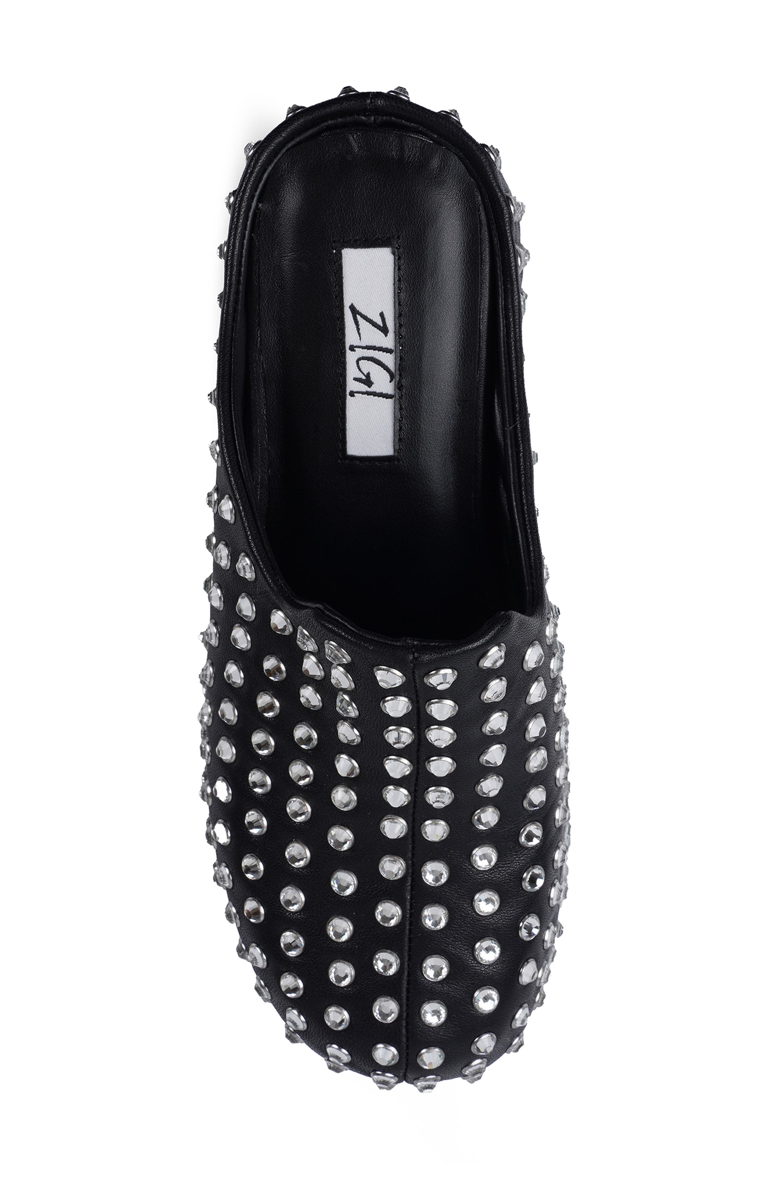 ZIGI Henrietta Crystal Studded Clog, Alternate, color, Black Leather