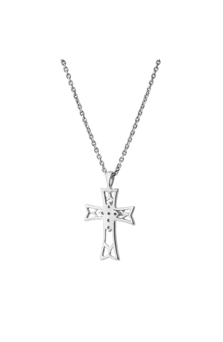 LuvMyJewelry Tranquila 10K Gold Diamond Cross Pendant - 0.05 CT, Alternate, color, 10K White Gold