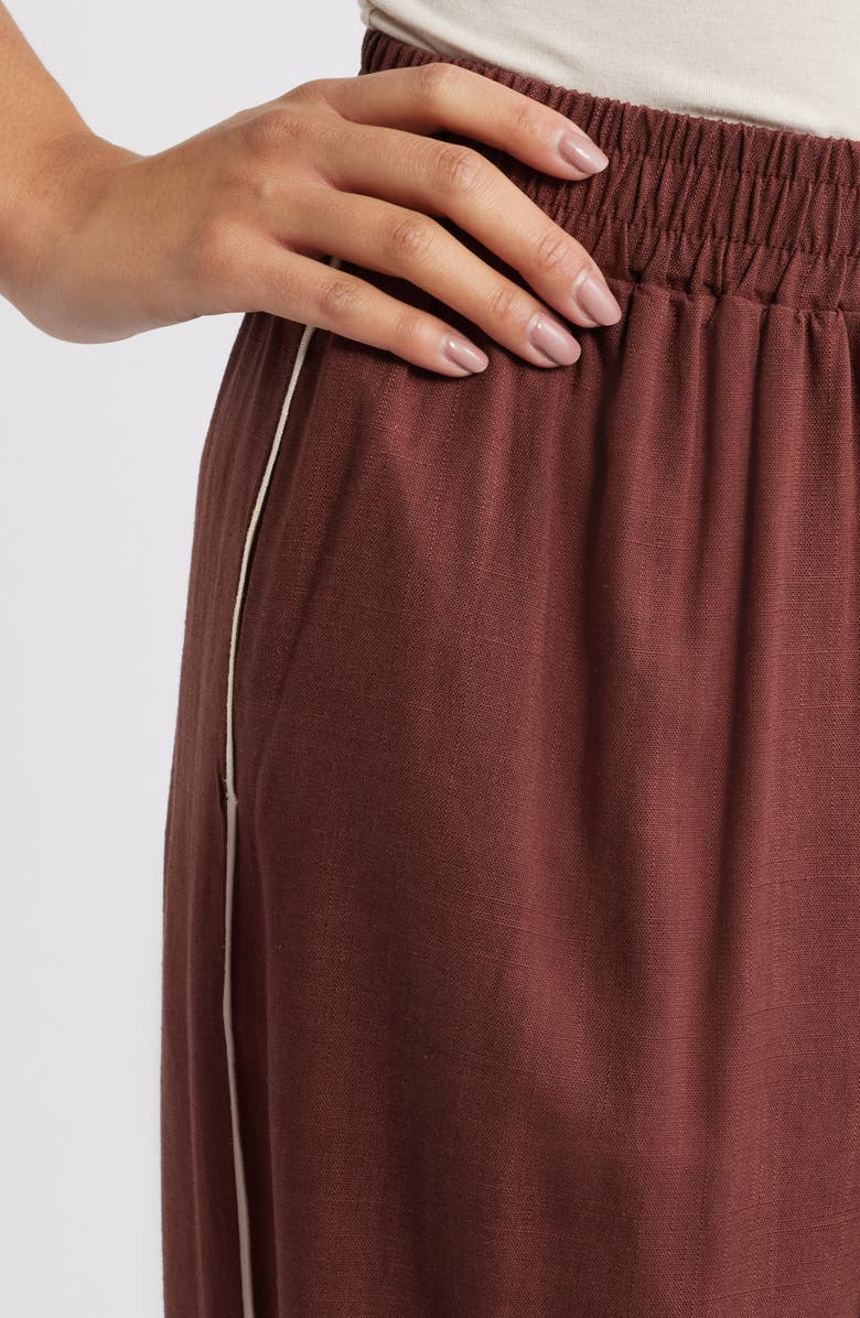 Petal & Pup Dalton Cotton & Linen Pants, Alternate, color, Brown Cream