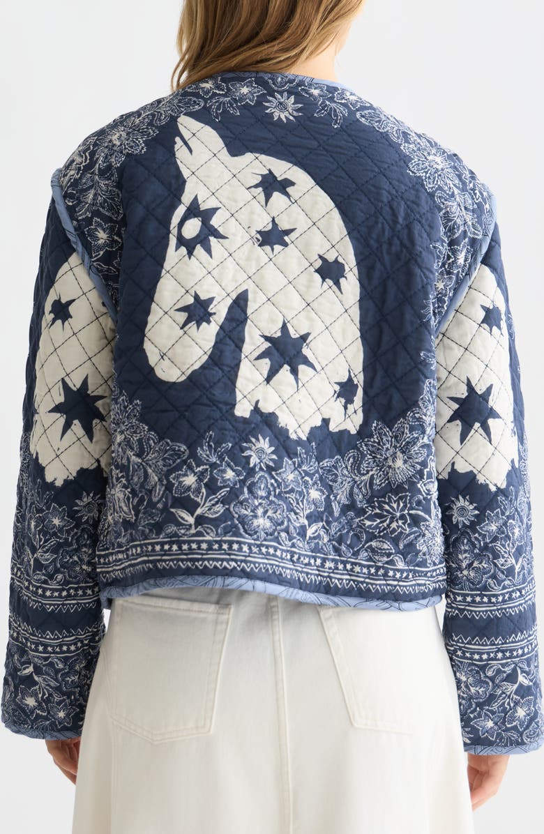 Scotch & Soda Reversible Quilted Jacket, Alternate, color, Horse Bandana Dress Blues