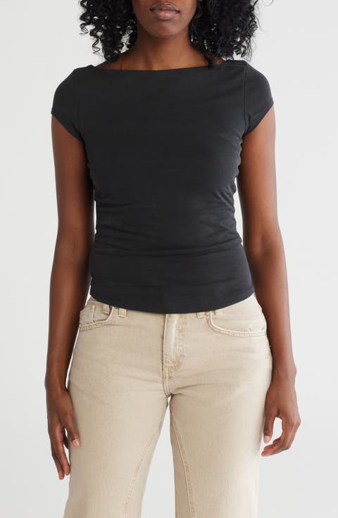 Katie Tie Back Cowl Neck Knit Top
