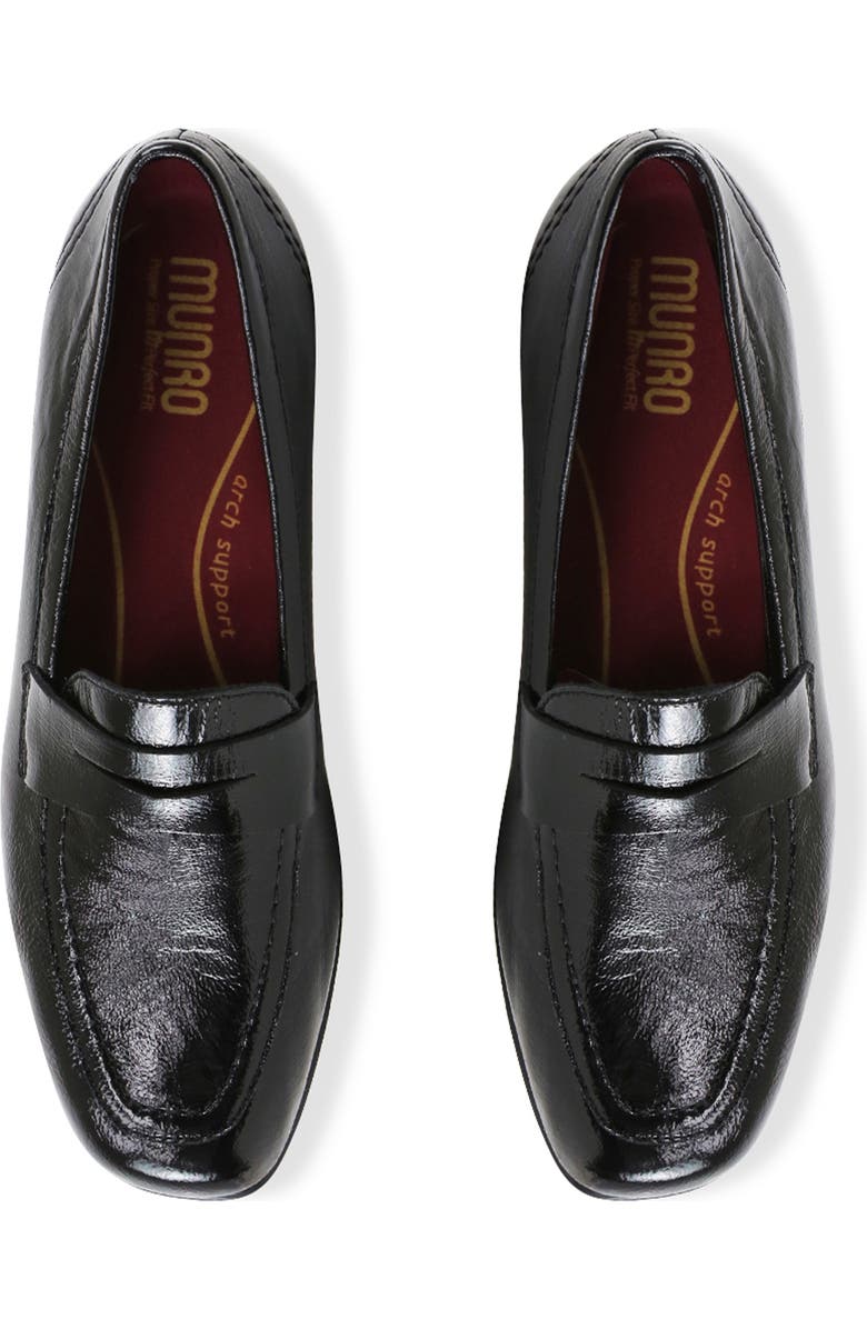 Munro Ellis Penny Loafer Pump, Alternate, color, Black Patent Leather