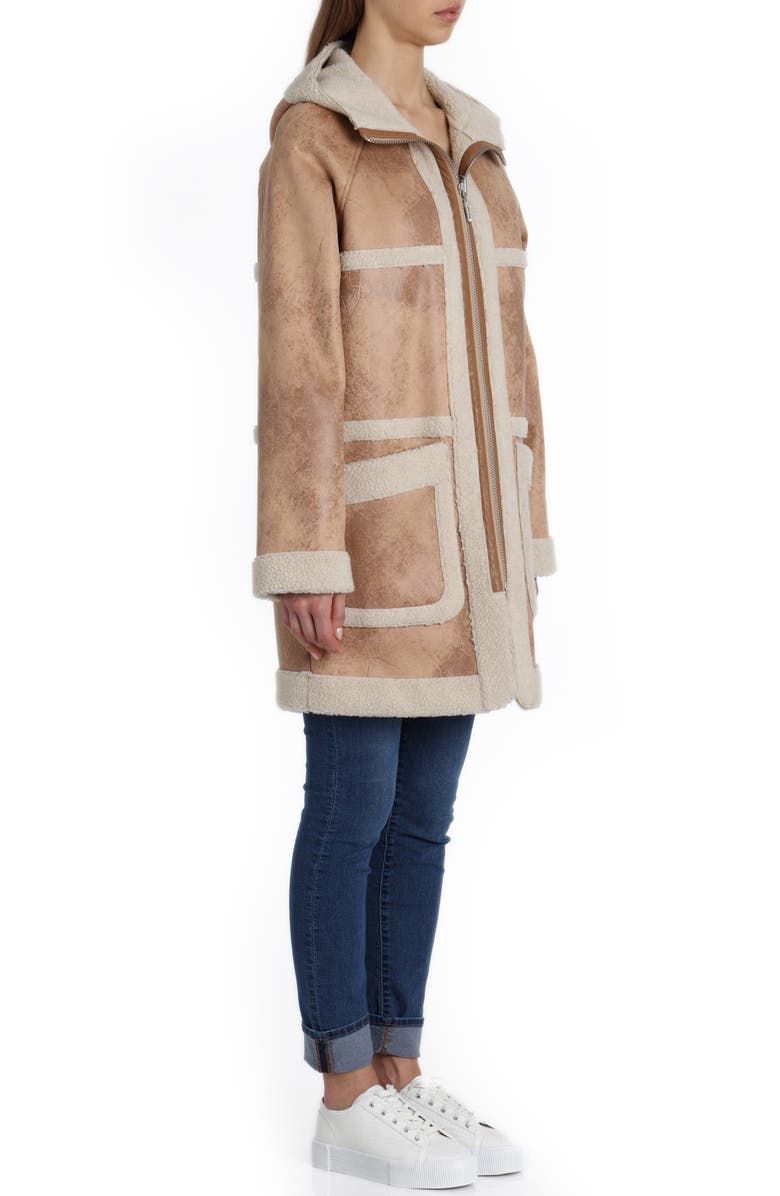 Avec Les Filles Reversible Faux Shearling Coat, Alternate, color, 