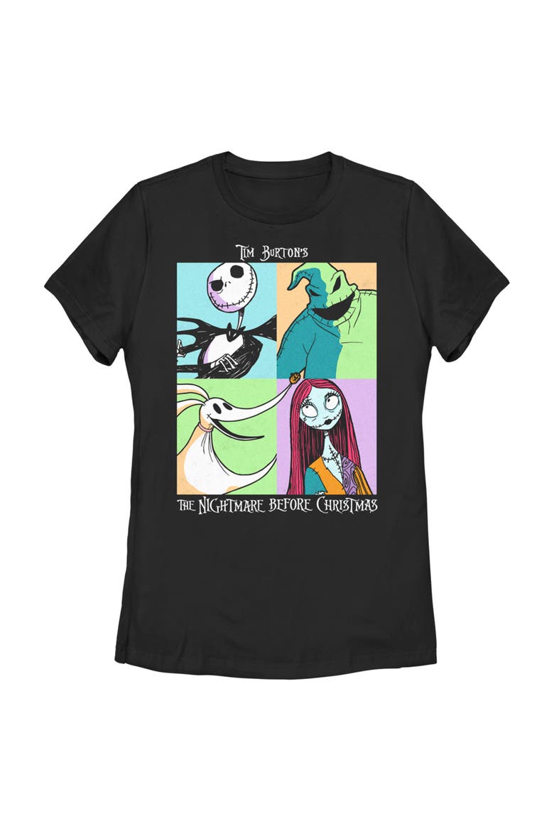 Women's Group Character Portraits Short Sleeve Graphic T-Shirt, Main, color, Black