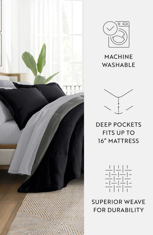 Homespun 7-piece Assorted Reversible Comforter Set In Black