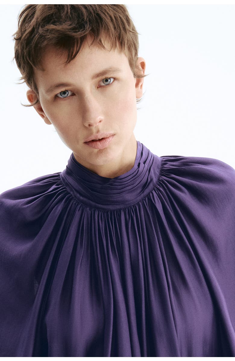 H&M Draped blouse, Alternate, color, Dark Purple