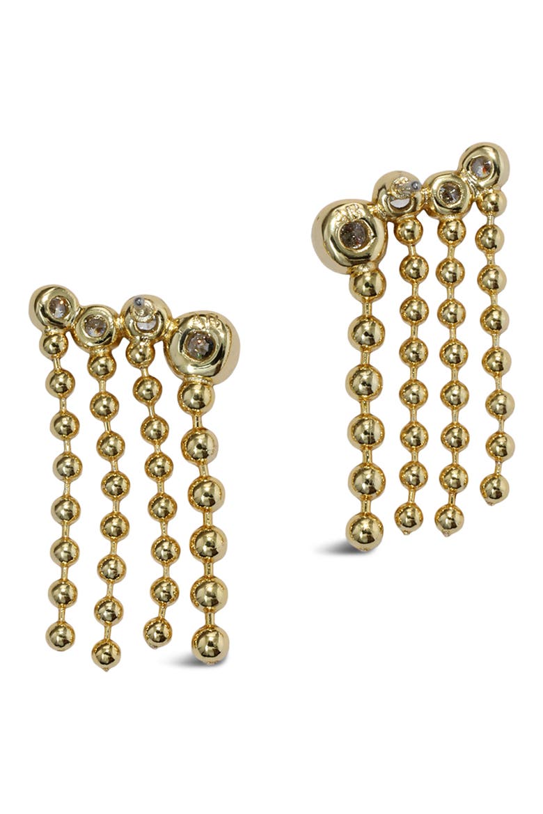 Asterales Cubic Zirconia Bubble Fringe Climber Earrings, Alternate, color, STONES