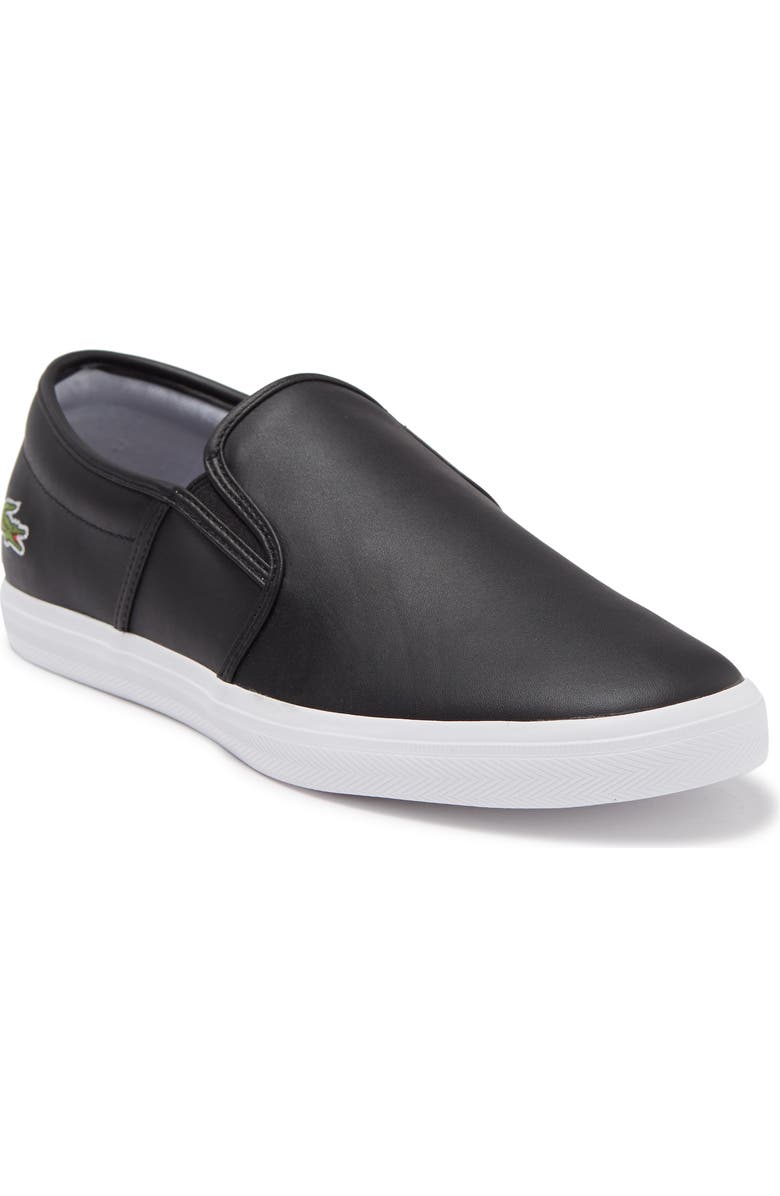 Lacoste Tatalya Leather Slip-On Sneaker, Main, color, Blk/ Wht