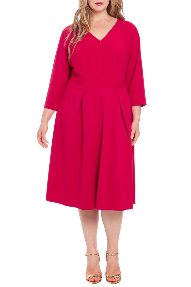 Fit & Flare Dress, Main, color, SANGRIA