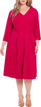 London Times Fit & Flare Dress