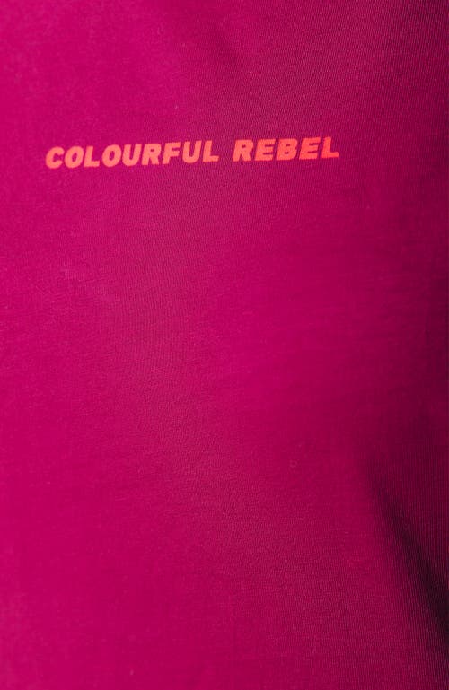 Colourful Rebel Uni Logo Boxy Tee In Pink