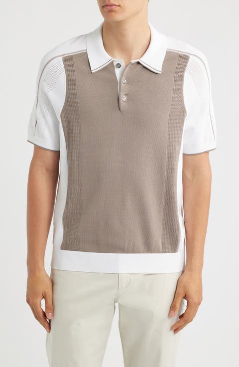 Claremont Colorblock Pointelle Trim Polo