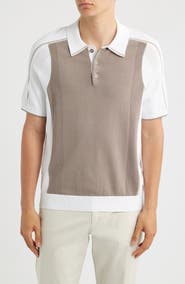 Reiss Claremont Colorblock Pointelle Trim Polo