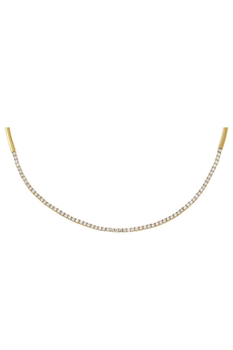 CZ Half Tennis Thin Collar Choker Necklace, Main, color, Gold