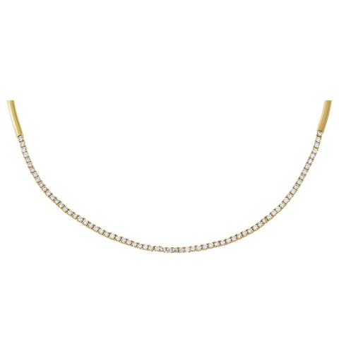 CZ Half Tennis Thin Collar Choker Necklace