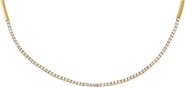 BY ADINA EDEN CZ Half Tennis Thin Collar Choker Necklace