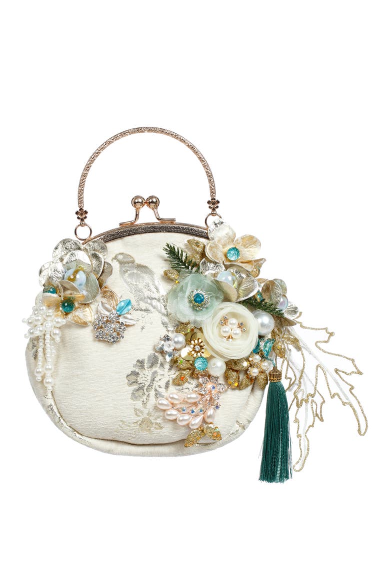 Ivory Bag, Round Ornament, Main, color, Ivory