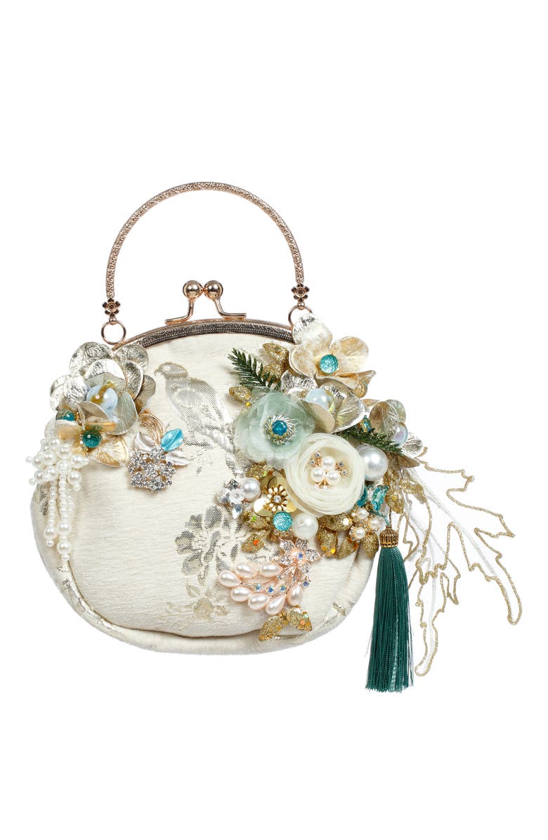 Mark Roberts Ivory Bag, Round Ornament, Main, color, Ivory