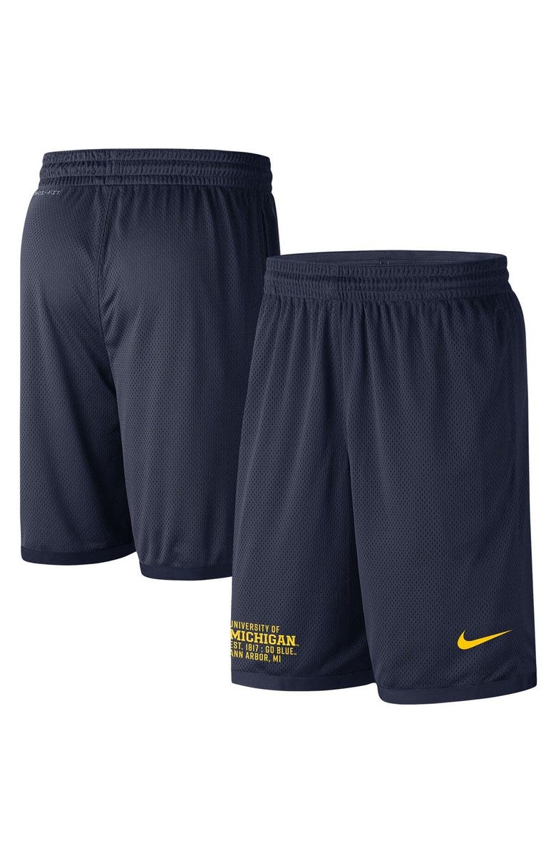 Nike Men's Nike Navy Michigan Wolverines Performance Mesh Shorts, Main, color, 