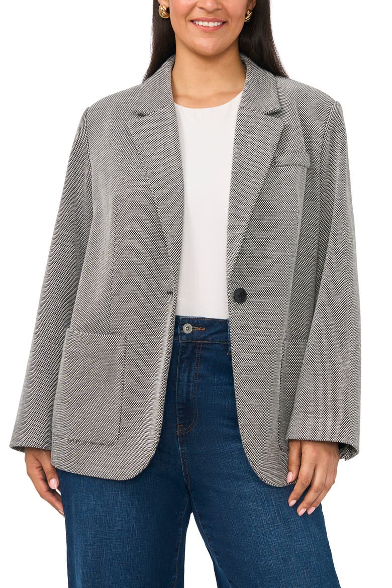 One-Button Blazer, Main, color, RICH BLACK
