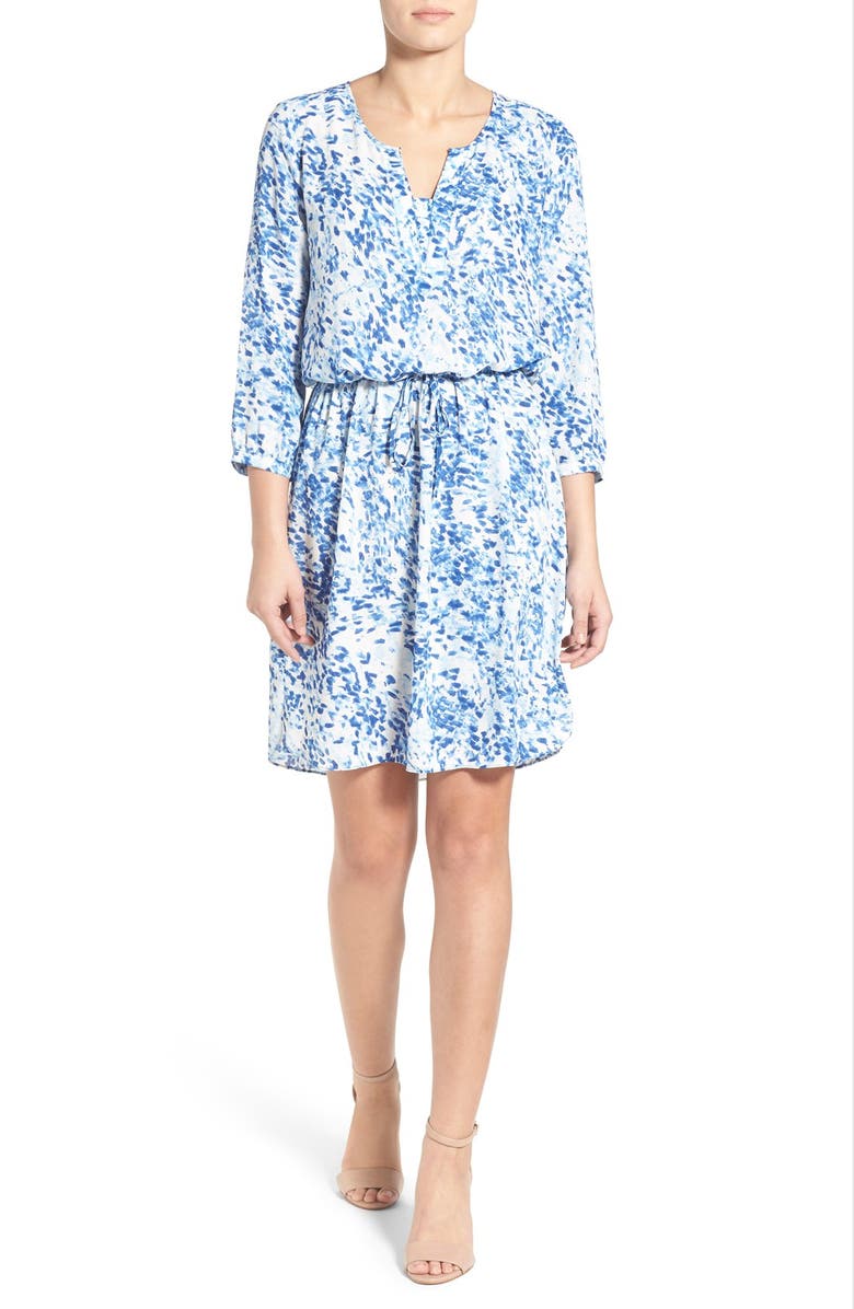 NYDJ 'Alex' Pleat Back Drawstring Dress with Shaper, Main, color, 