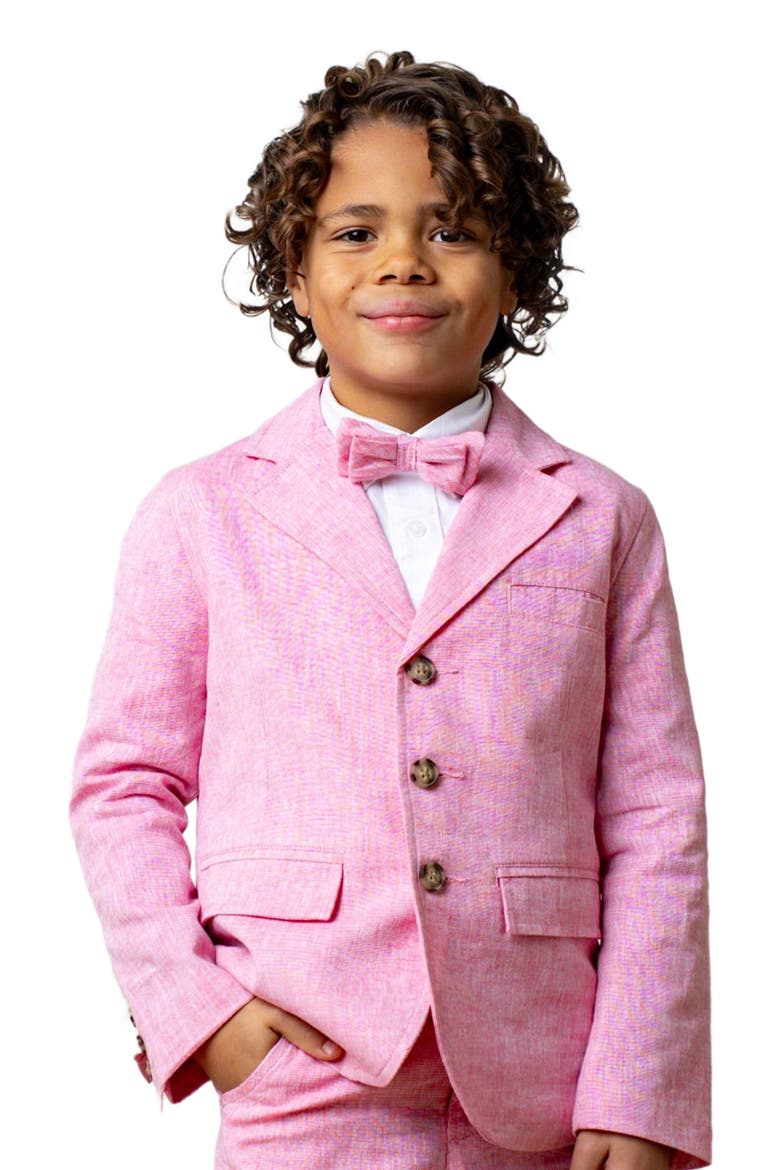 Boys' Linen Bow Tie, Kids, Alternate, color, Rose Linen