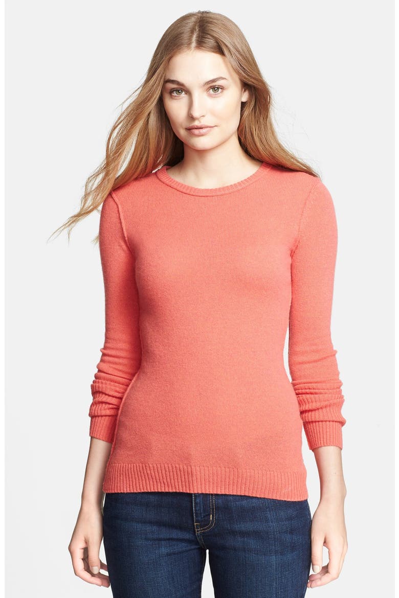 Crewneck Cashmere Sweater, Main, color, BLOOD ORANGE