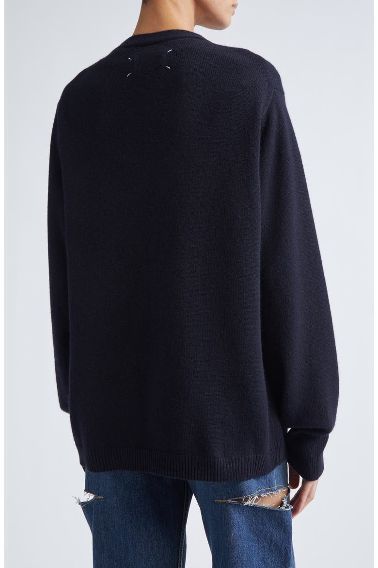 Cashmere V-Neck Cardigan, Alternate, color, DARK BLUE
