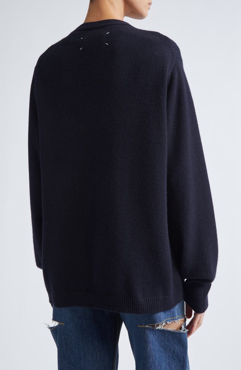 Maison Margiela Cashmere V-Neck Cardigan, Alternate, color, Dark Blue