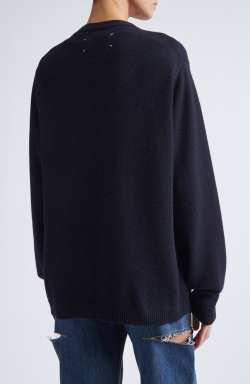 Maison Margiela Cashmere V-neck Cardigan In Blue