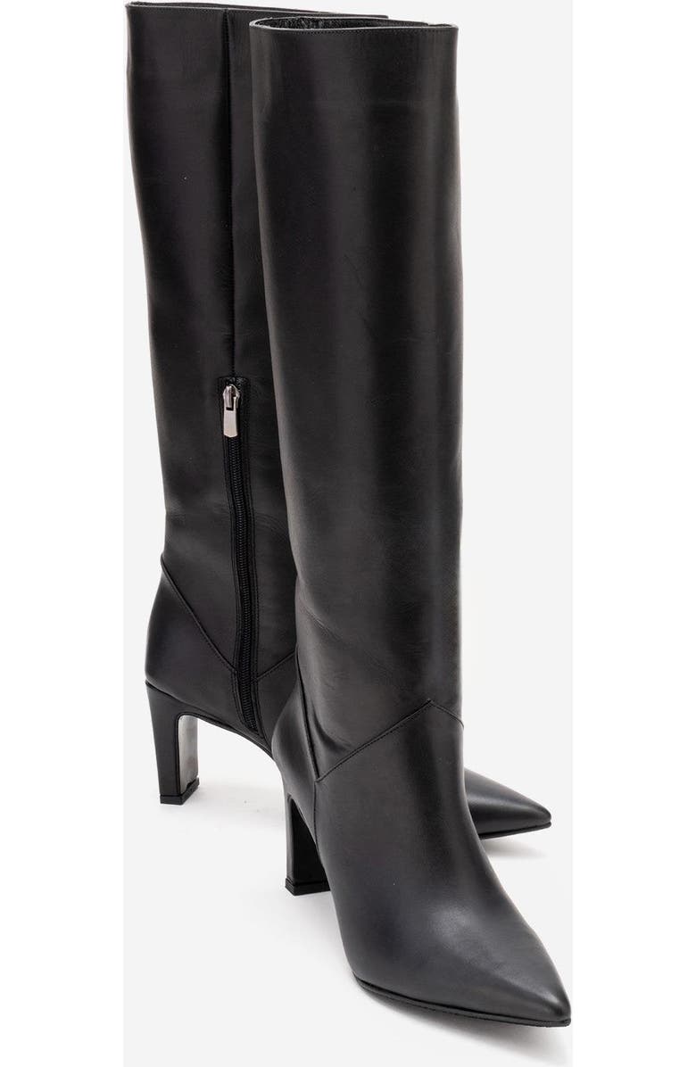 Forever & Always Shoes Merla Leather Block Heel Boot, Main, color, Black