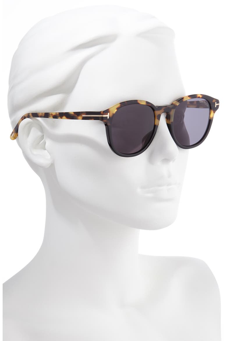 Jameson 52mm Round Sunglasses, Alternate, color, SHINY TORTOISE/ SMOKE