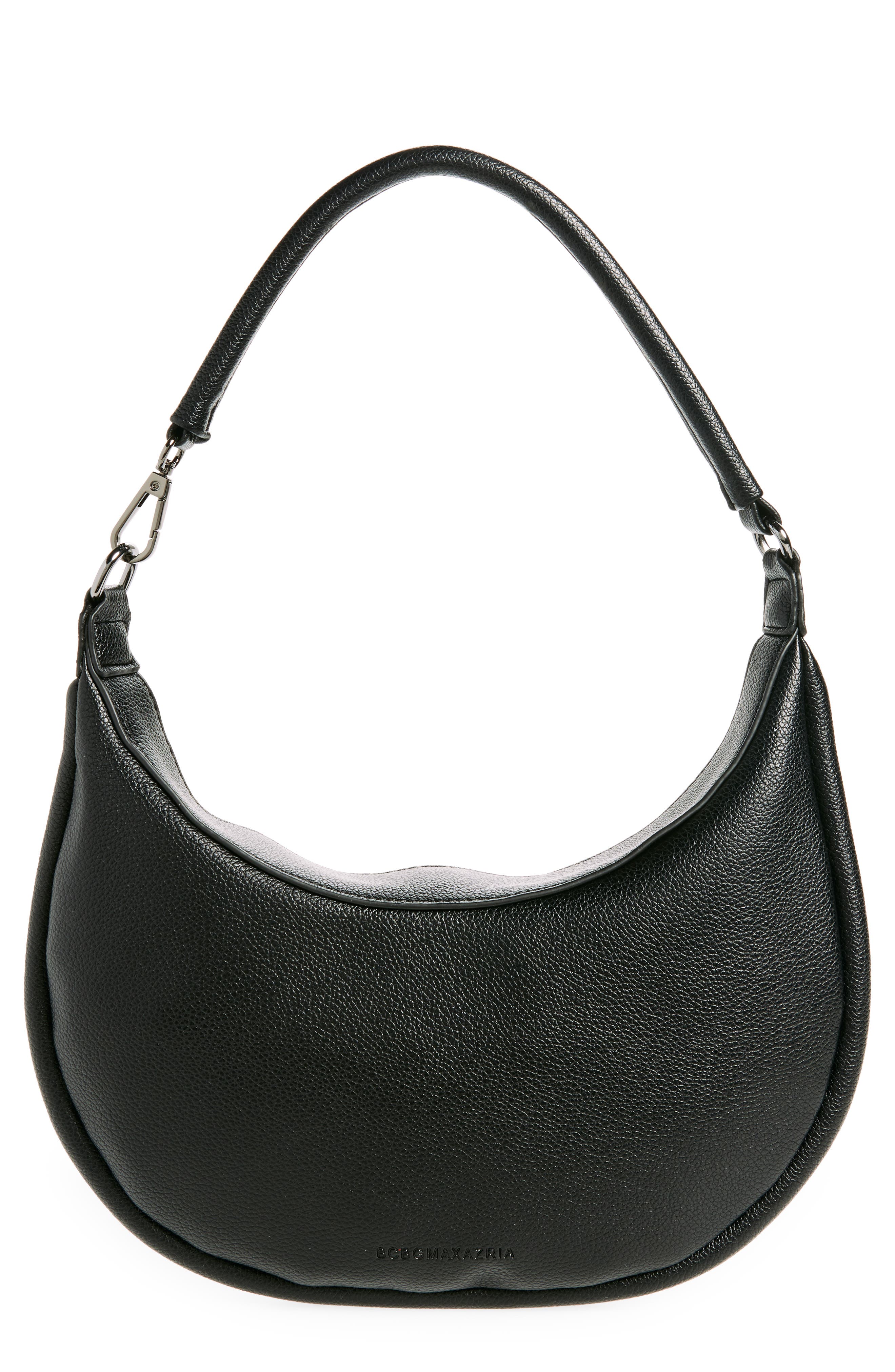 BCBG Convertible Faux Leather Shoulder Bag, Alternate, color, Black